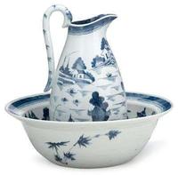Chinese Export porcelain "Canton" pitcher and basin second half 19th century