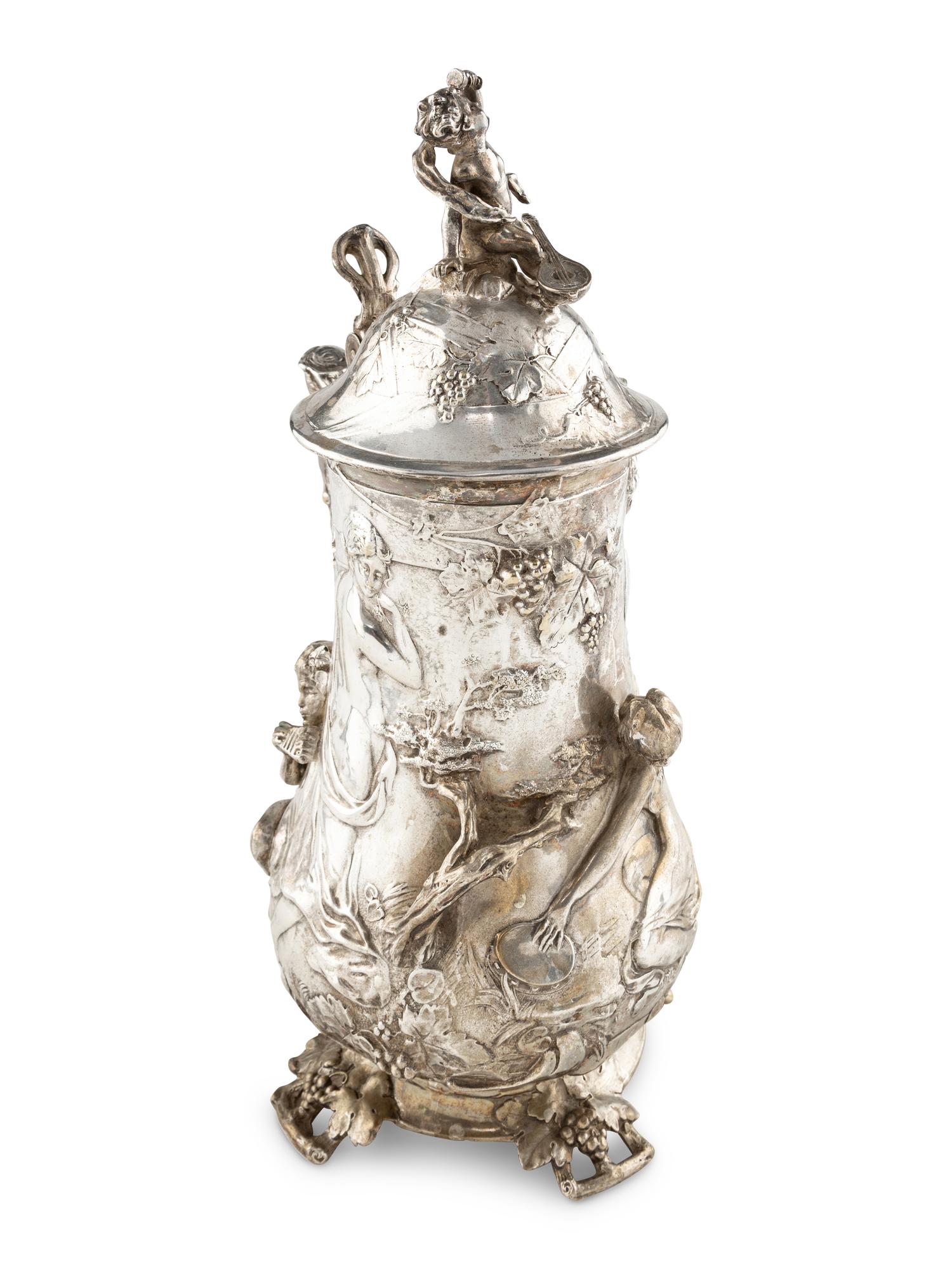 A Large Württembergische Metallwarenfabrik (W.M.F.) Silver-Plate Tankard