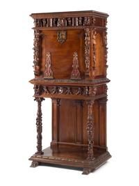 An Italian Renaissance Revival Walnut Cabinet on Stand