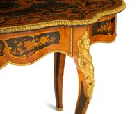 A Napoleon III Style Gilt Bronze Mounted Marquetry Center Table