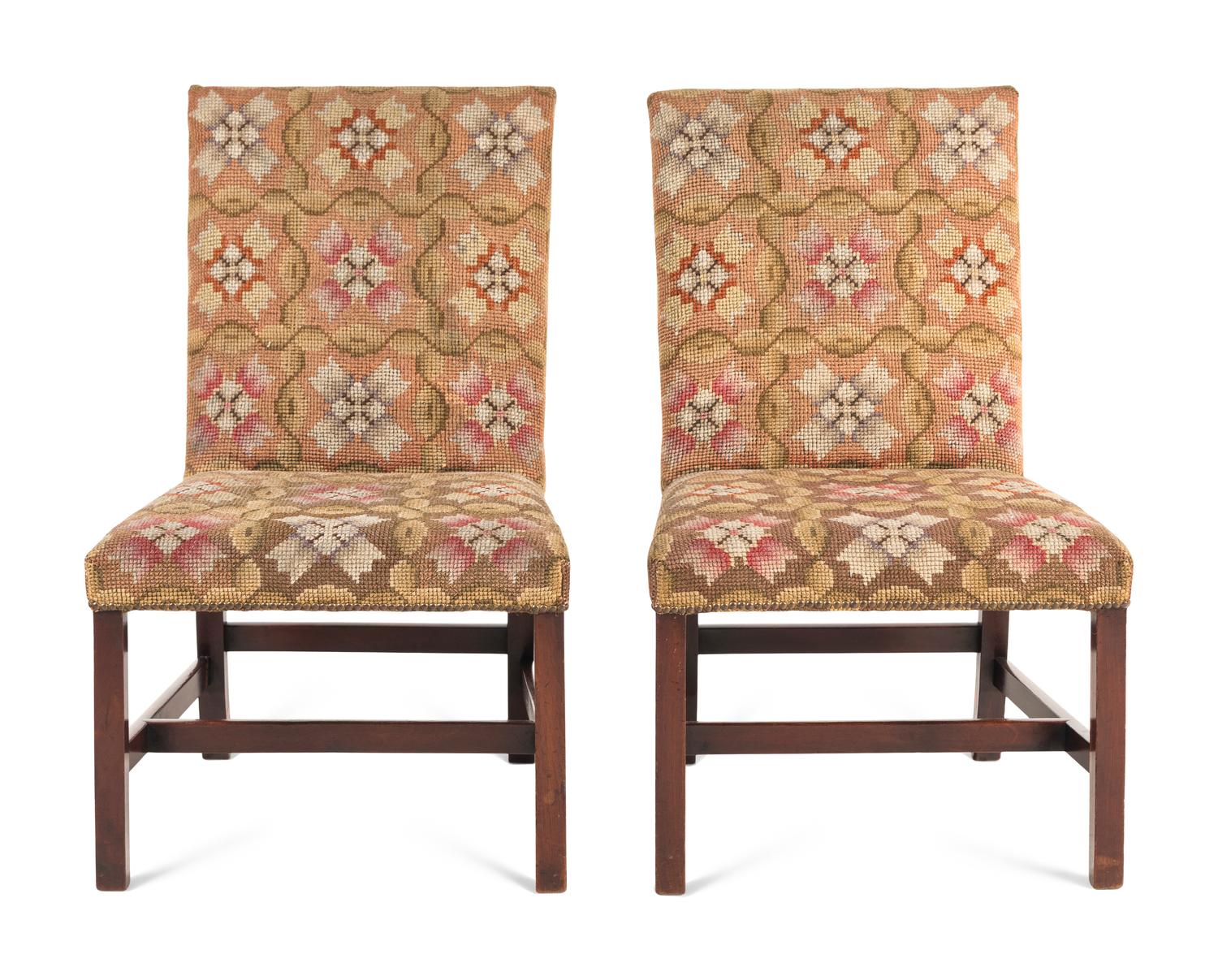 A Pair of George III Style Mahogany Side Chairs