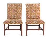 A Pair of George III Style Mahogany Side Chairs