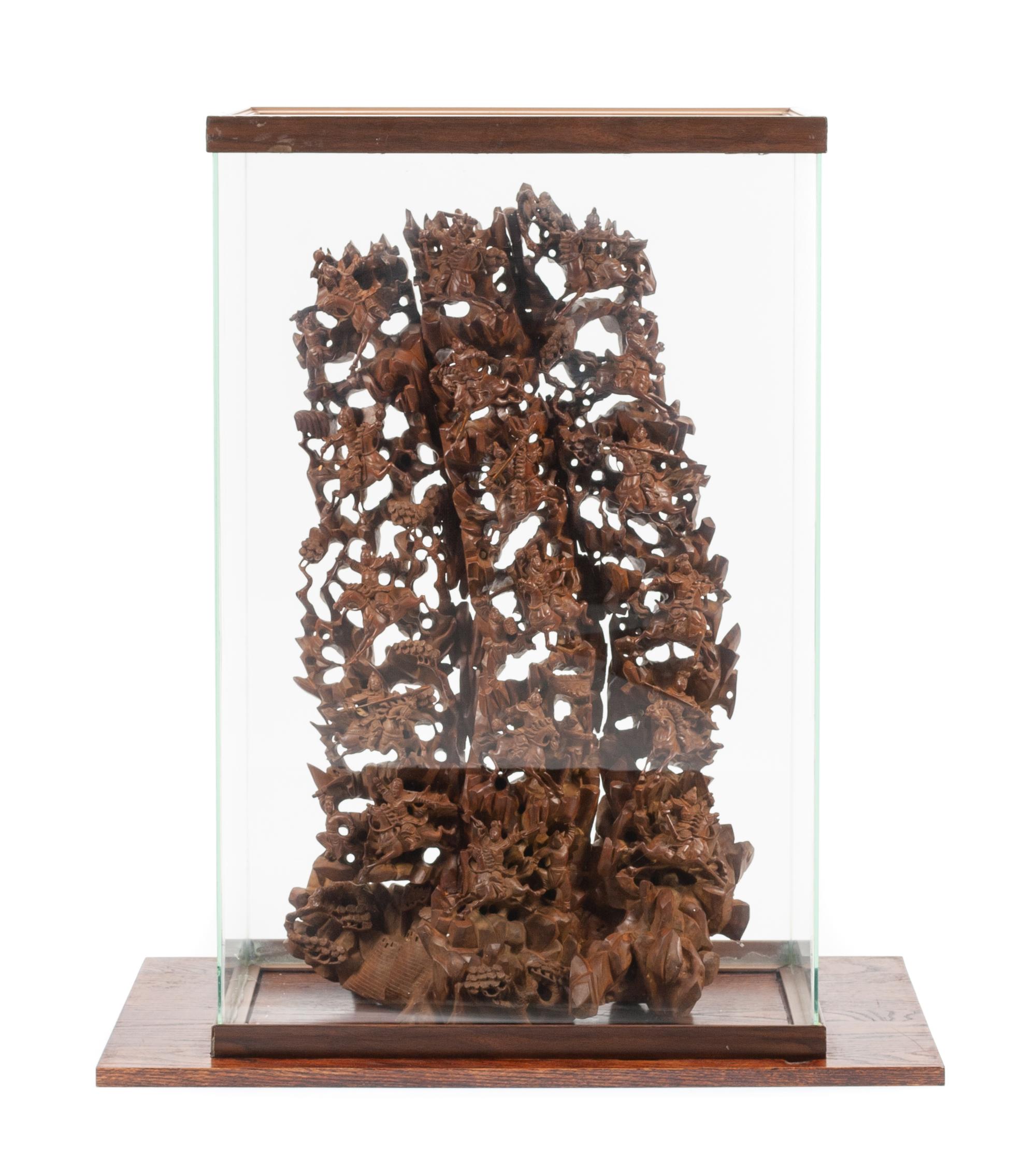 A Chinese Wood Carving Height 34 inches.
