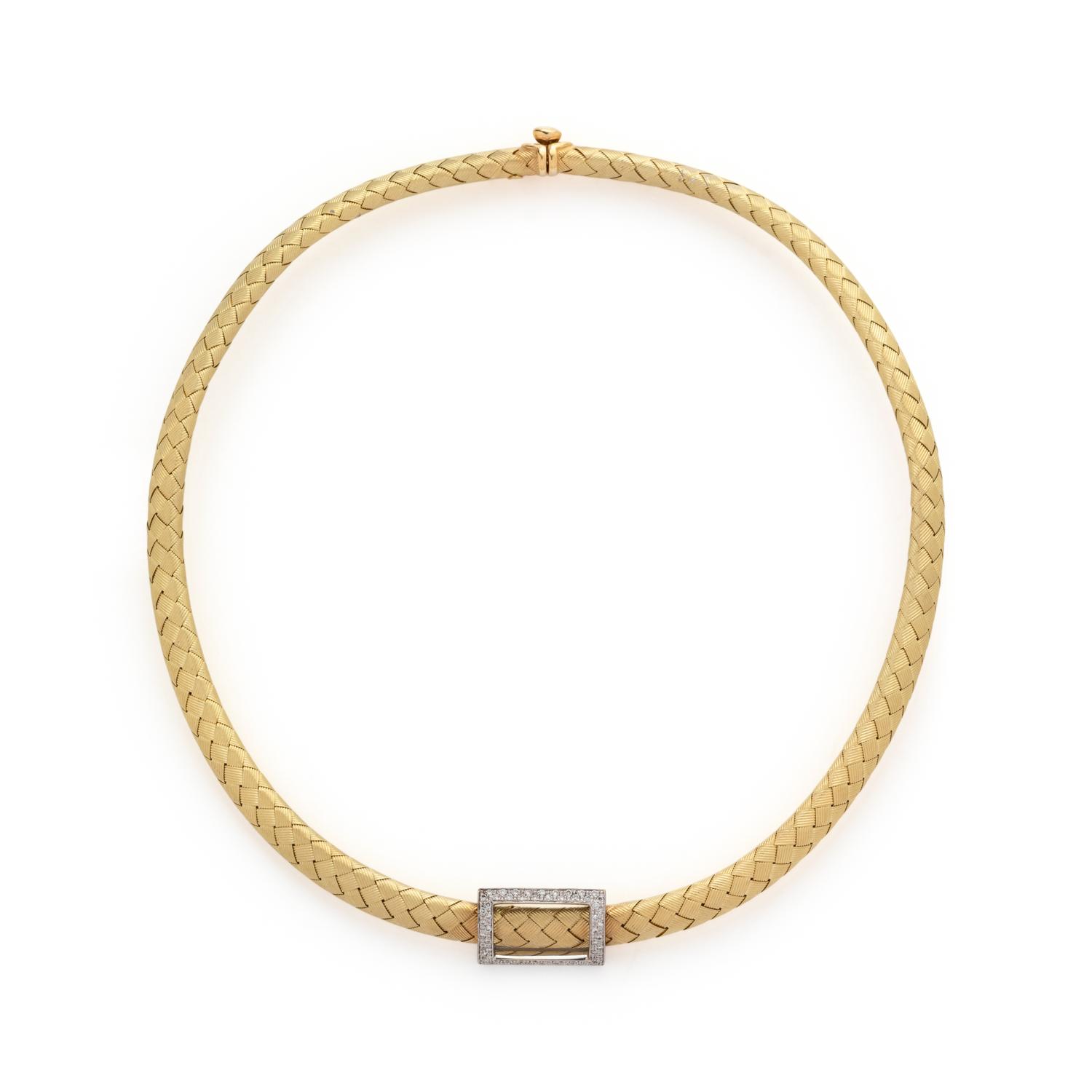 YELLOW GOLD AND DIAMOND NECKLACE
