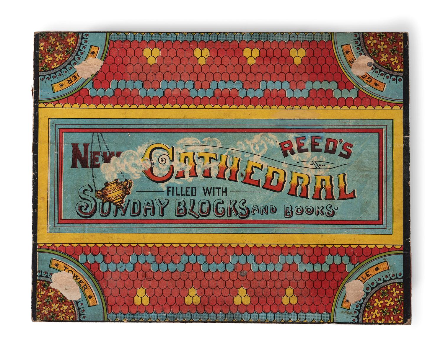 Two Lithograph Paper on Wood Building Block Sets