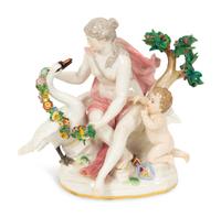 A Meissen Porcelain Figure of Leda and the Swan