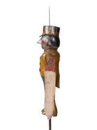 A Carved and Painted Wood and Sheet-Tin Circus Ringmaster Whirligig