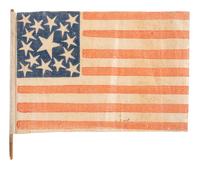 [FLAGS]. 15-star American parade flag. Ca 1860s-1870s.