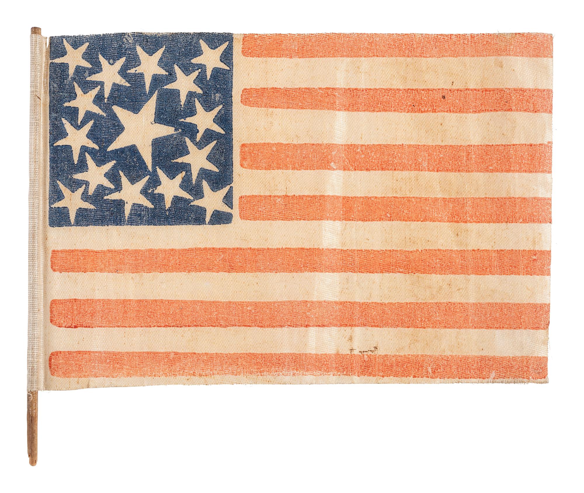[FLAGS]. 15-star American parade flag. Ca 1860s-1870s.