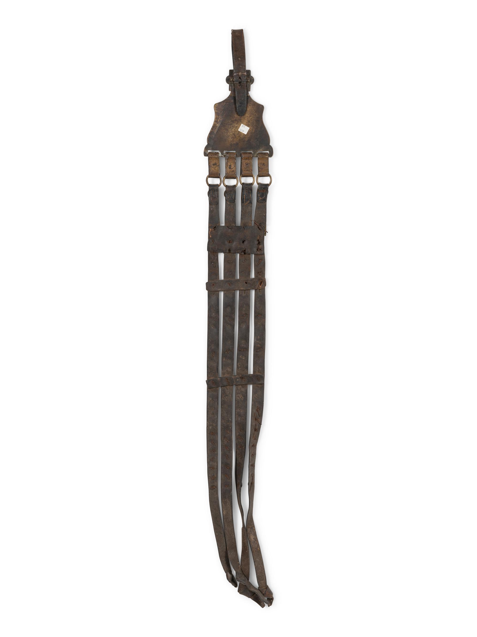 A German Leather and Engraved Brass Horse Harness
