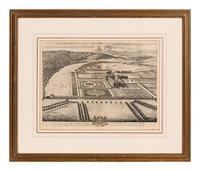 A Set of Ten Topographical Engravings in Giltwood Frames