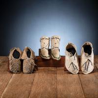 Southern Plains Child's Beaded Hide Moccasins