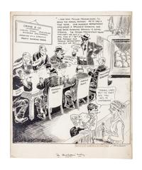 (CHICAGO) MCCUTCHEON, JOHN TINNEY. 6 original pen and ink illustrations for The Chicago Tribune re: crime, c. 1926-1931.