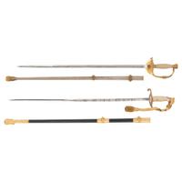 Lot of 2 US Swords Including: Navy Model 1852 and Model 1860 Staff & Field