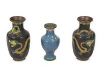 A Group of Three Chinese Cloisonne Vases — 20TH CENTURY