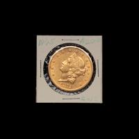 An 1875-S Liberty Head $20 Gold Coin