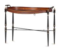 A Regency Shell Inlaid and Brass Mounted Mahogany Tray