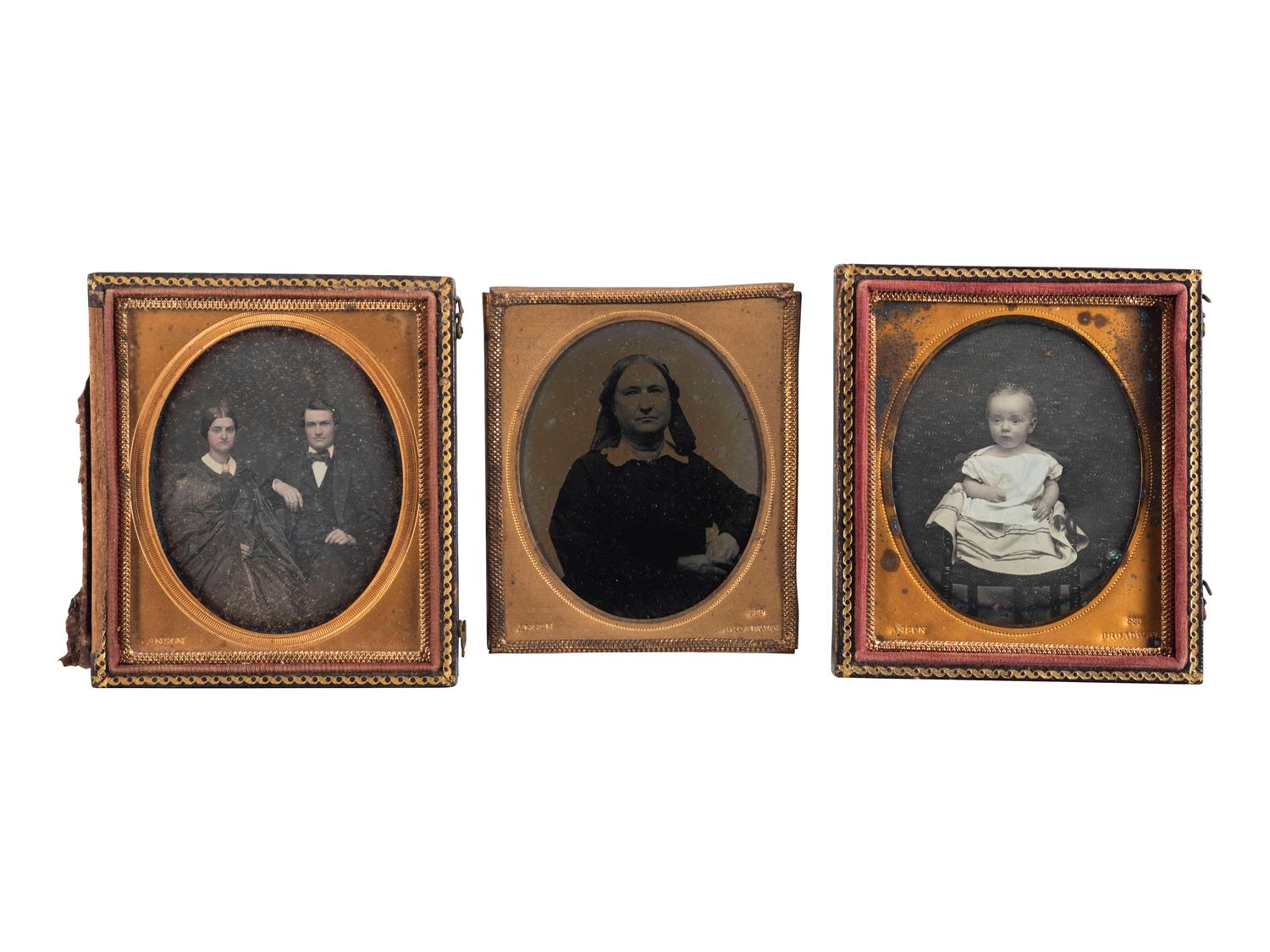 [EARLY PHOTOGRAPHY]. ANSON, Rufus P., photo. 6 cased images, incl. 3 daguerreotypes of the same girl