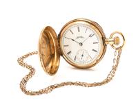A 14 Karat Rose Gold Huntercase Pocket Watch, Elgin, Circa 1888, 36.80 dwts.