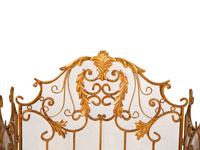 A Copper-Patinated Hammered Metal Fire Screen