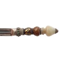 Pair of Unusual 19th Century Ottoman Kard Daggers with Jade Hilts and Gold Inlays