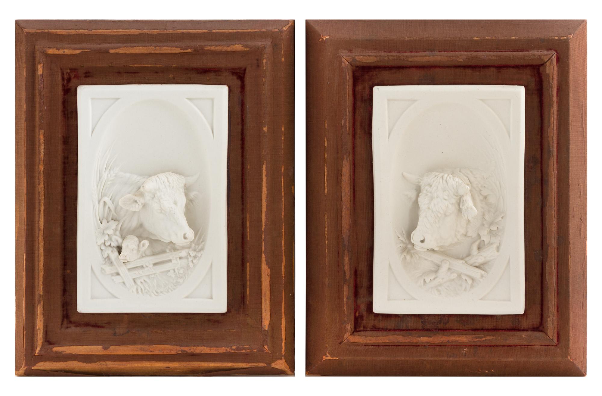 A Pair of Parian Ware Plaques Height 9 x width 6 inches. — AFTER JAMES PRIESTMAN (1882-1914)