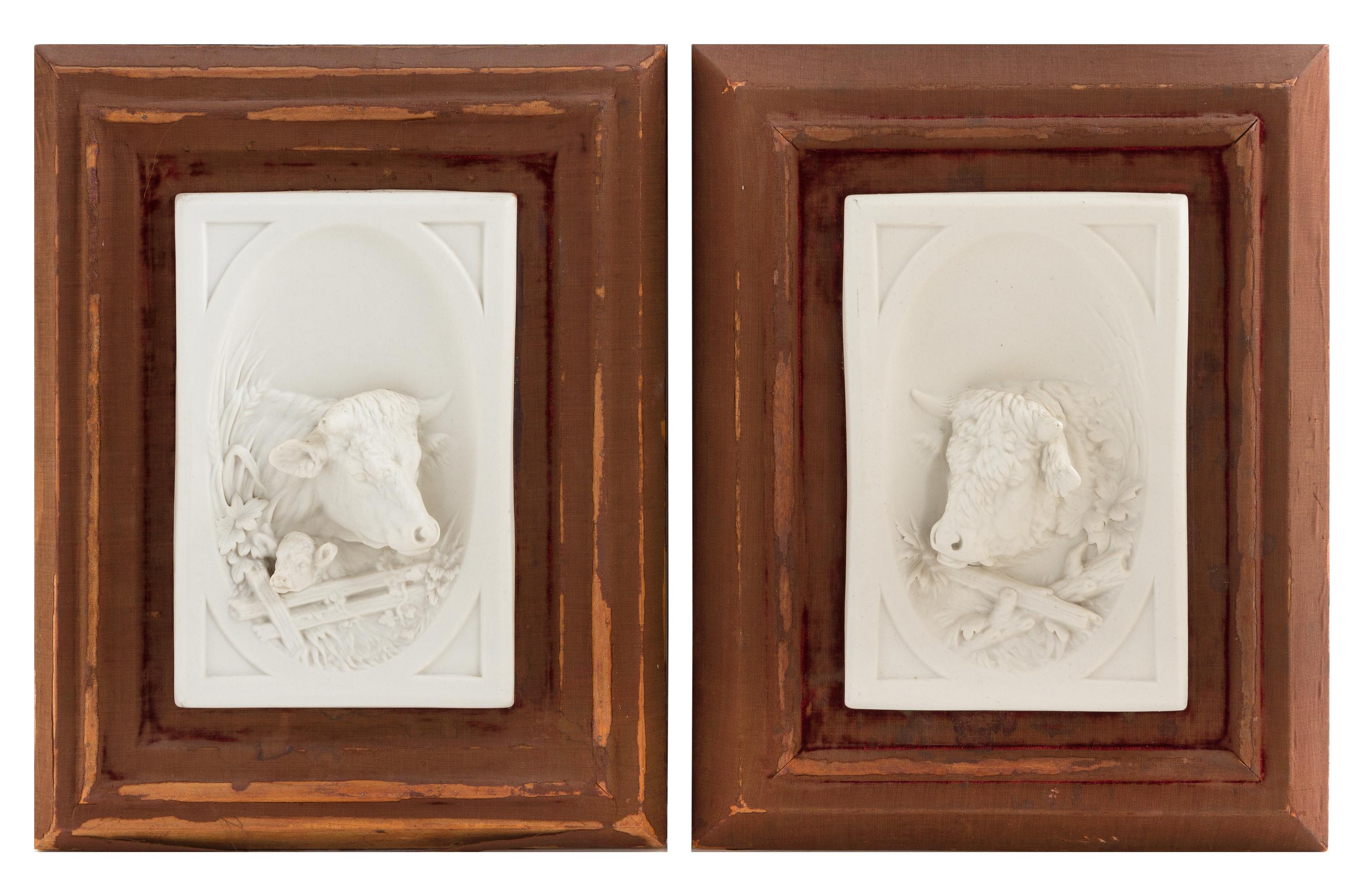 A Pair of Parian Ware Plaques Height 9 x width 6 inches. — AFTER JAMES PRIESTMAN (1882-1914)