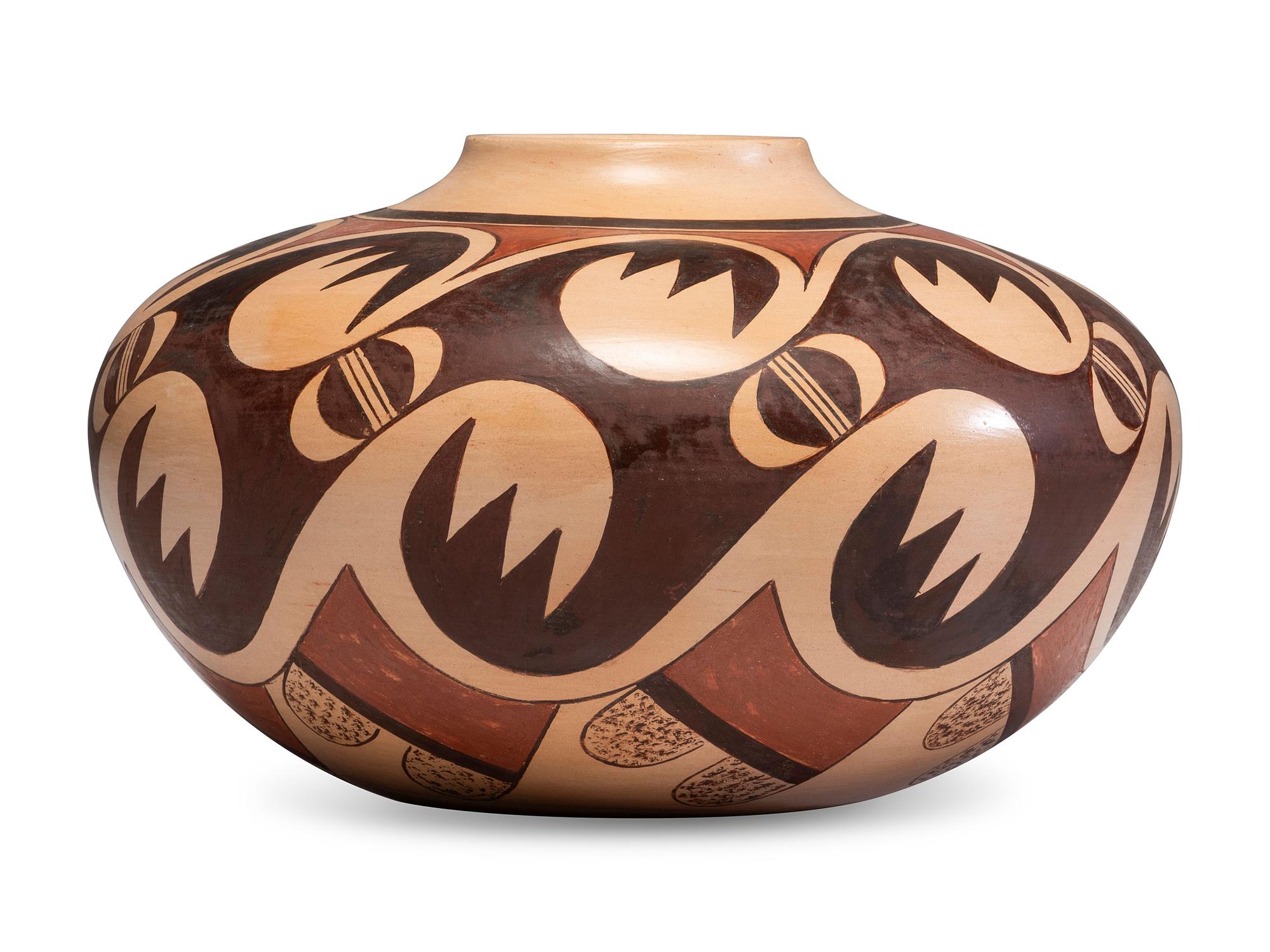 Polychrome Migration Pattern Pottery Jar