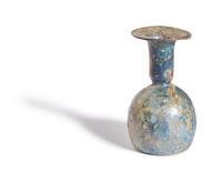 A Roman Blue Glass Flask