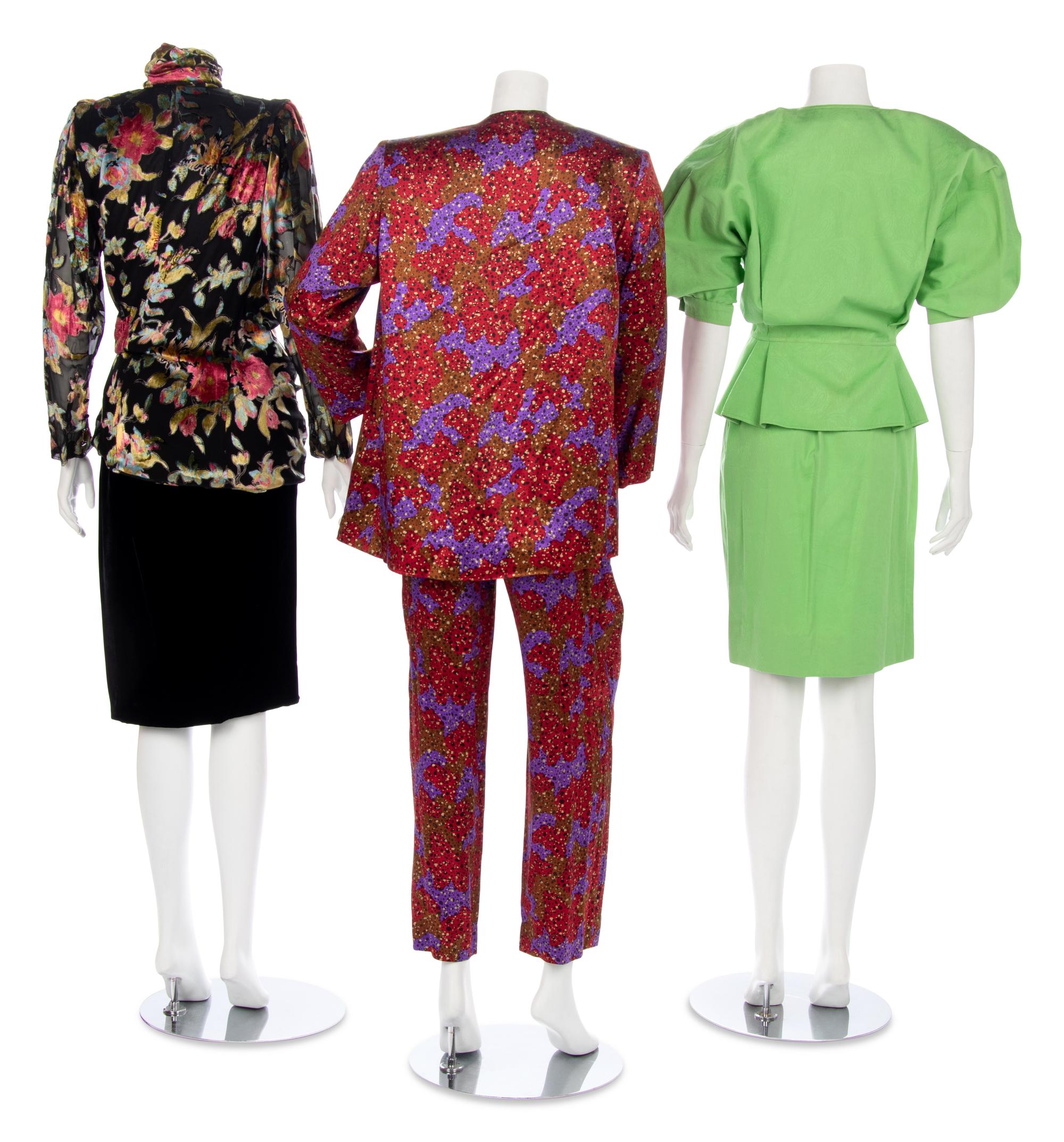 Three Vintage Designer Ensembles, 1980s: Two Emanuel Ungaro, One Yves Saint Laurent