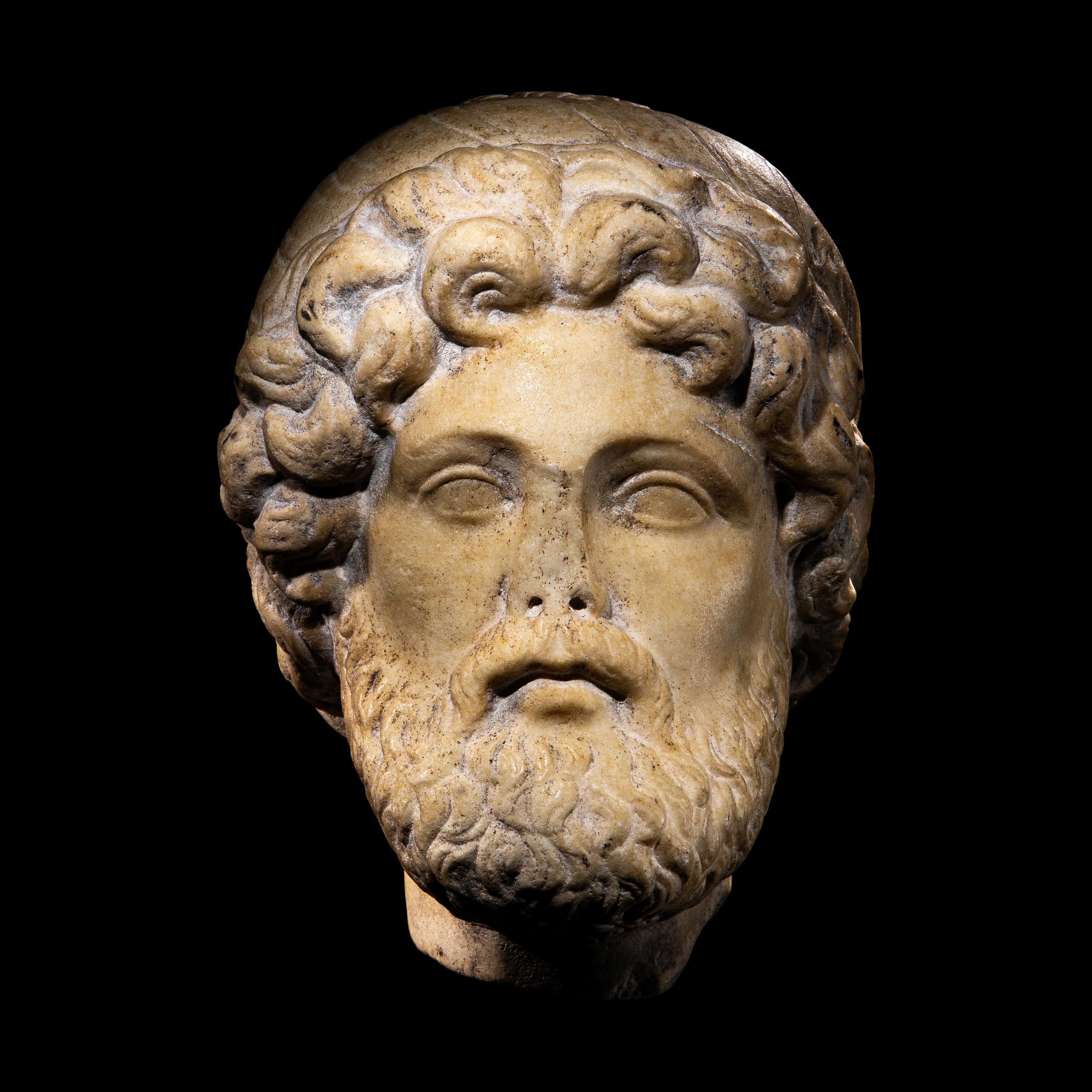 A Roman Marble Head of Asclepius