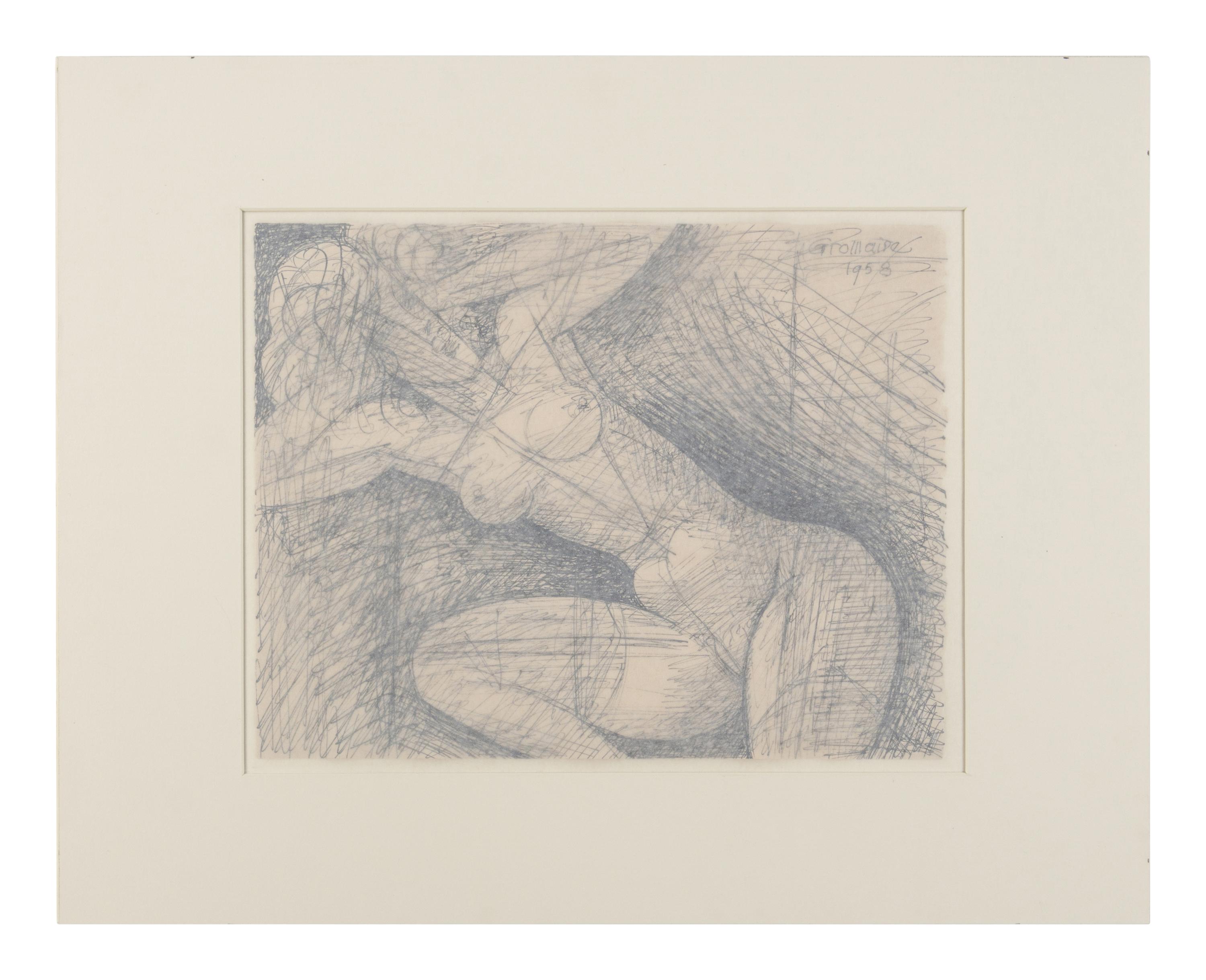 Nu, mains dans la chevelure (Nude, hands in her hair), 1958