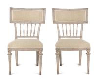 A Pair of Louis XVI White-Painted Side Chairs