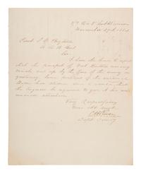 [CIVIL WAR]. 1st SC Inf. report re: bombardment of Fort Moultrie, "cut up by the fire of the enemy."
