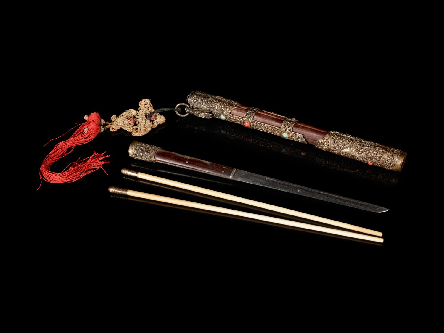 Three Chinese Metal Mounted Articles