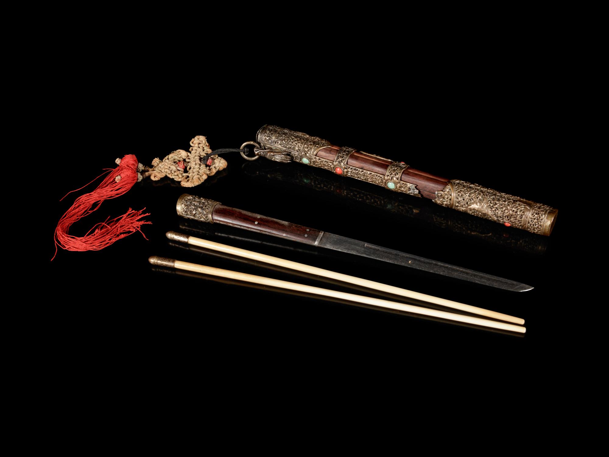 Three Chinese Metal Mounted Articles