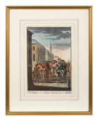 A Set of Five English Handcolored Steel Engravings — 18TH CENTURY