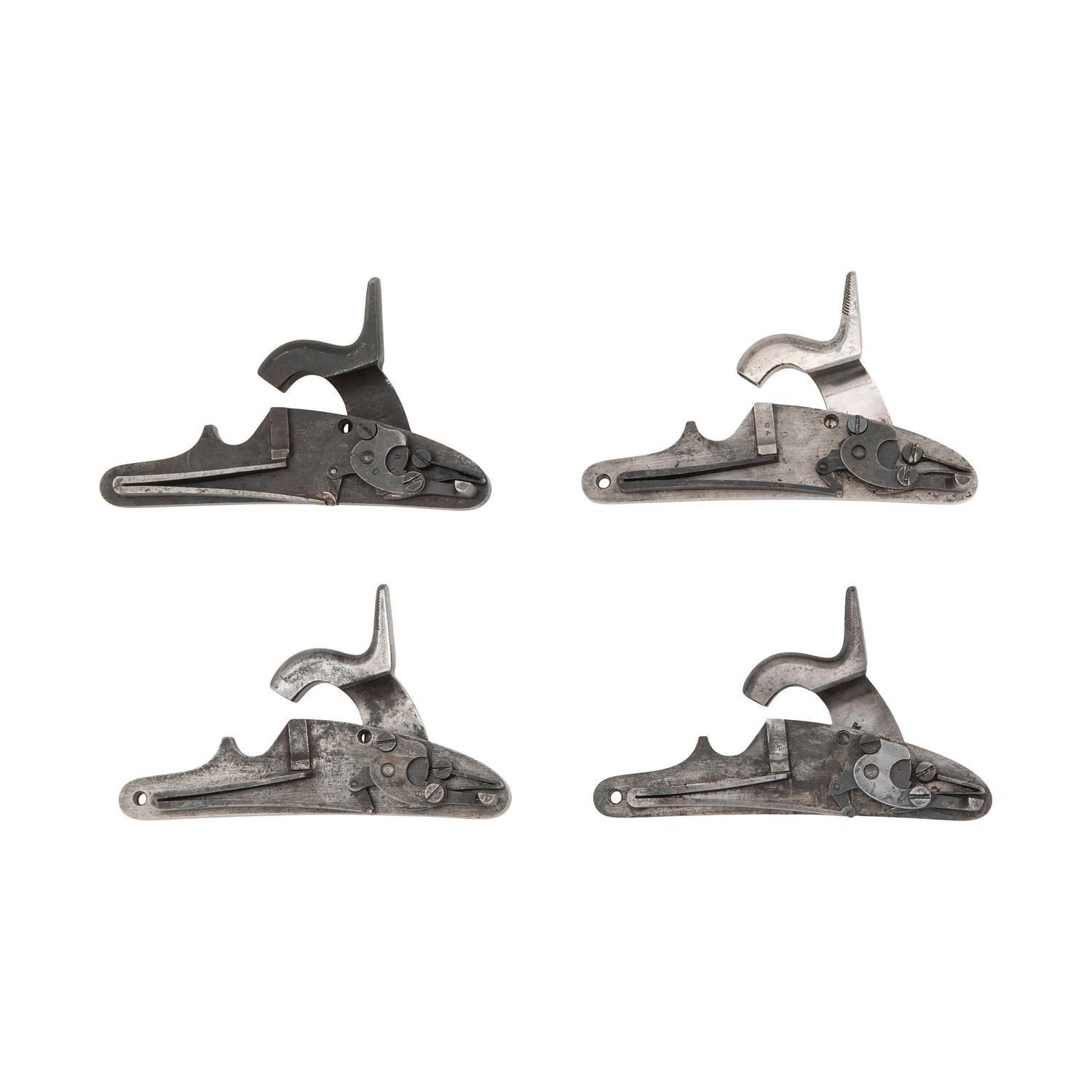 Four US Model 1861 Rifle Musket Locks by Springfield: 2 dated 1862 and 2 dated 1863