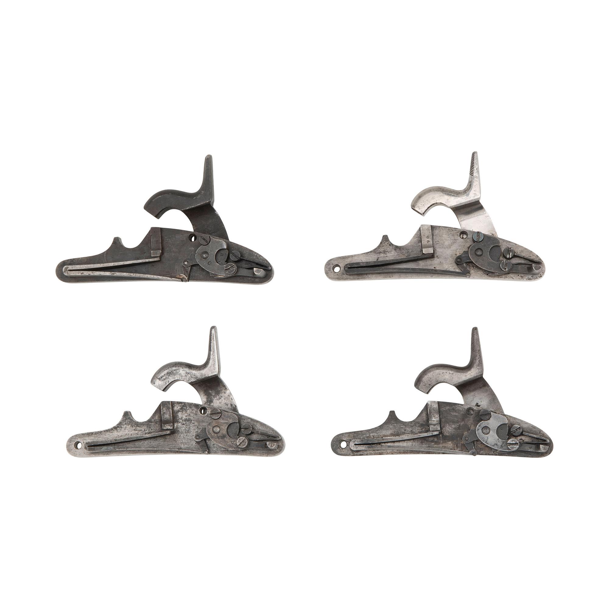 Four US Model 1861 Rifle Musket Locks by Springfield: 2 dated 1862 and 2 dated 1863