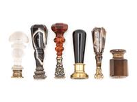Six Continental Agate and Rock Crystal Seals