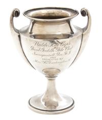 An American Silver Two Handle Trophy Cup, Dominick & Haff, New York, NY, inscribed Watch Hill Cups/Point Judith Polo Club/Narragansett