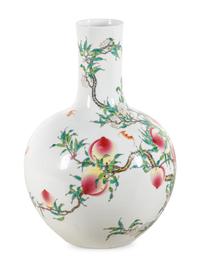 A Chinese Famille Rose Porcelain Globular Vase, Tianqiuping
