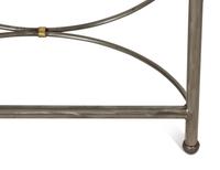 A Pair of Modernist Steel and Brass Glass-Top Side Tables — 20th Century