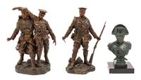 Three Military Cast Metal Figures