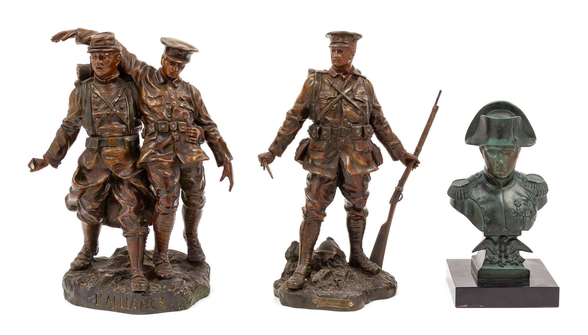 Three Military Cast Metal Figures
