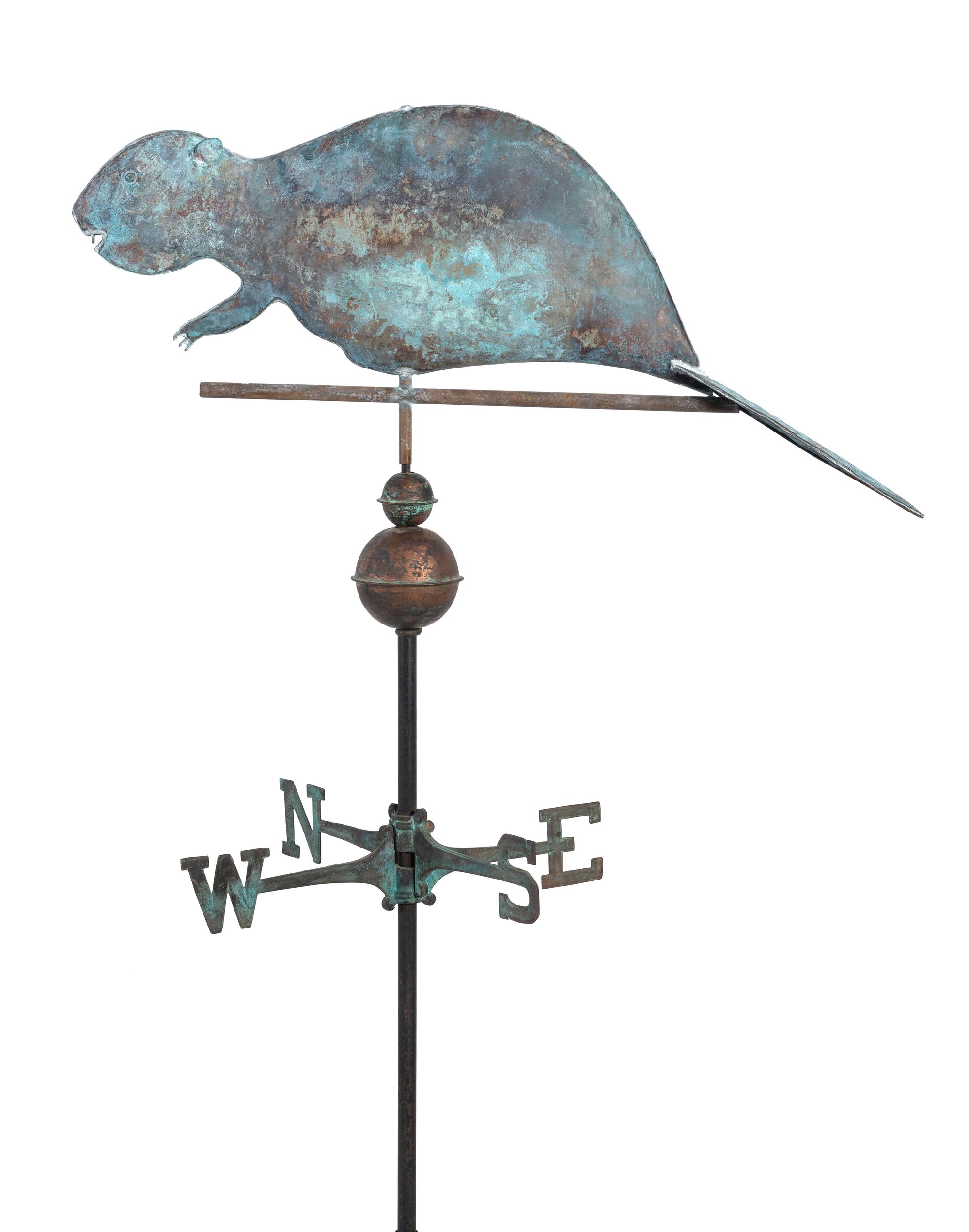 A Full-Bodied Copper Beaver Weathervane