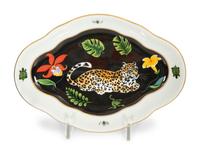 A Lynn Chase Porcelain Jaguar Jungle Dinner Service