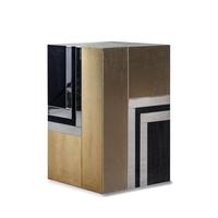 A Brushed and Polished Metal Side Table in the Style of Paul Evans