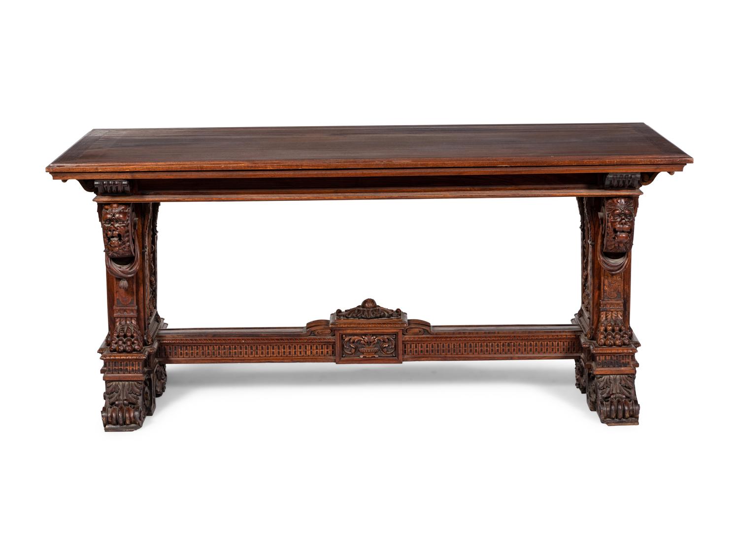 A Renaissance Revival Walnut Refectory Table