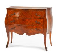 A Louis XV Style Parquetry Commode Height 30 x width 33 x depth 15 inches. — ITALY, CIRCA 1920s